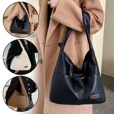 Faux Leather Tote Bag Women Shoulder Bag Hobo Handbag NEW Purse A7V8 • £9.02