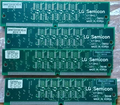 4x Compaq 16MB EDO Non-Parity 72-Pin 60ns SIMM Memory Module 185174-002 • £35