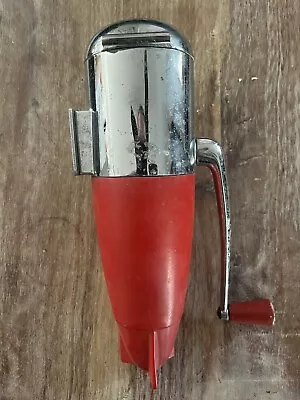 Vintage Dazey Atomic Rocket Ice Crusher Model 160 Red Crank Handle CHROME • $12