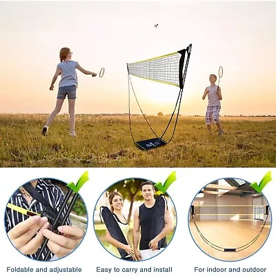 Portable Badminton Training Net Sports Net For Volleyball Badminton Court Beach • $24.99