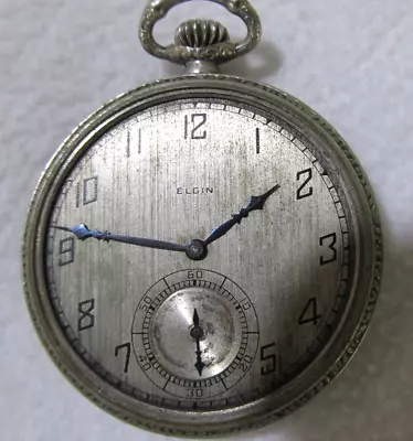 Vintage ELGIN Pocket Watch 30291294 Siveroid Case RUNNING • $20