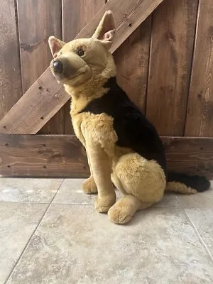 Vtg Lifelike Large German Shepherd Plush Dog E&J Classic Stuffed Animal-Rare • $50