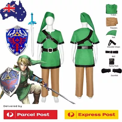 Game Legend Of Zelda Link Cosplay Completed Outfit Book Week Costume Kids&Adults • $59.99