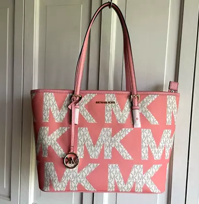 Nwt $298 Michael Kors Jet Set Top Zip Tote In Pmrse Multi • $179.99