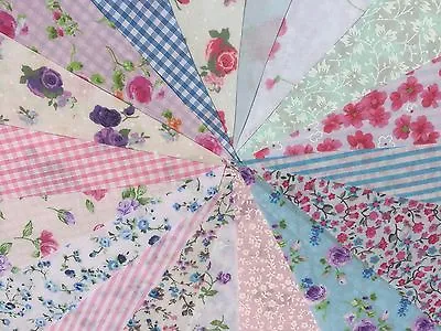 Handmade Fabric Floral Bunting Different Lengths~Designs Weddings Vintage Shabby • £3.99