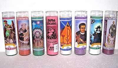 Prayer Candle 7 Day Glass Spiritual Religious Buddha Saints Holy Catholic Church • $10.99