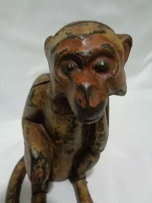 Original Heavy Cast Iron Rhesus Monkey Coin Bank Doorstop 5 Lbs • $245