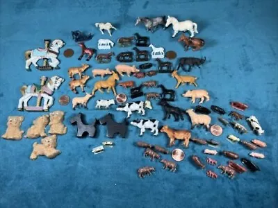 Vintage Mixed Lot Of Hard Plastic & Other Materials Miniature Animals Farm  • $16