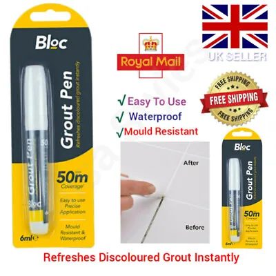 £2.99 • Buy 2 X Tile Grout Whitening Pen Anti Mould Repair Restores White Kitchen Bathroom