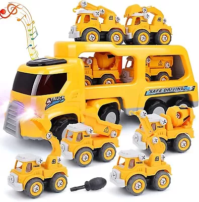 5 In 1 Construction Vehicles Toy Trucks With Light And Melodies Friction Powered • $25