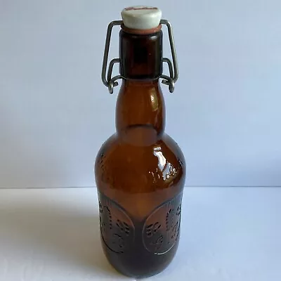 $19.99 • Buy Old Vintage Grolsch Amber Brown Beer Bottle W Porcelain Swing Top Lid Barware