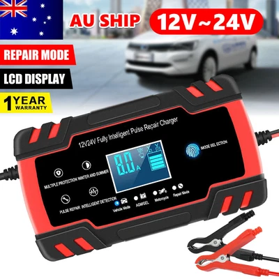 $30.55 • Buy 8A 12V 24V Car Battery Charger LCD Automatic Smart Boat Caravan Motorcycle Truck