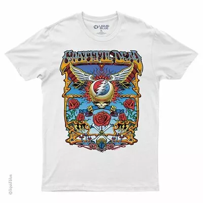 Grateful Dead-flying Syf- Steal Your Face-white T-shirt S-m-l-xl-2x-3x-4x-5x-6x • $20.69