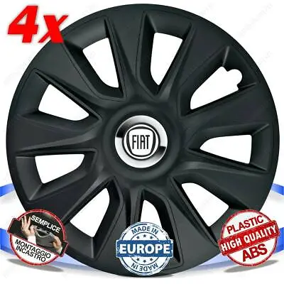 £130.06 • Buy Set 4 Bolts Wheel Cover Wheels Caps 16 Stratos Black For Fiat Ulysse
