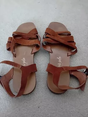 New Look Tan Strappy Sandals  Size 5 Wide • £5