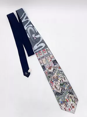 Charles Fazzino Hand-Painted Men's Necktie 100% Silk Handmade Tie Stock Exchange • $128.99