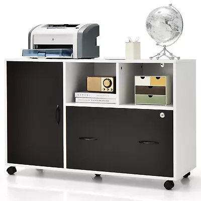 1-Drawer File Cabinet Lateral Filling Cabinet W/ Five 360° Swivel Wheels • $104.99