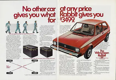 1976 Volkswagen VW Rabbit Red One Of Ten Best Cars In World Vintage Print Ad X • $12.99