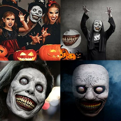 $7.99 • Buy Halloween Creepy Mask Smiling Demon Horror Cosplay Costume Halloween Party Prop