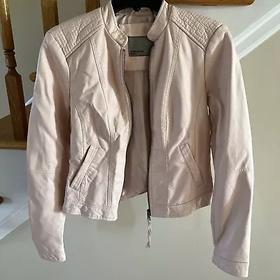 NEW VERO Moda  Faux Leather Jacket Women Size S Small Light Pink • $24.99