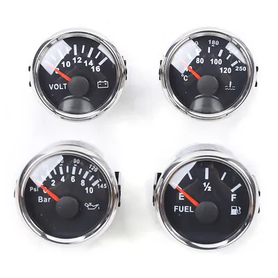 8-16V Fuel Level Water Temperature Volt Meter For Car Truck Boat Marin 52mm • $39.90