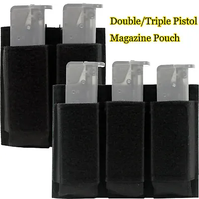 MOLLE 9mm/40CAL Tactical Pistol Magazine Pouch Dual Triple Holder Ammo Holster • $13.88