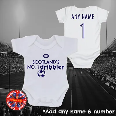 Scotland's No1 Dribbler Personalised Football Babygrow Gift Newborn • £9.99