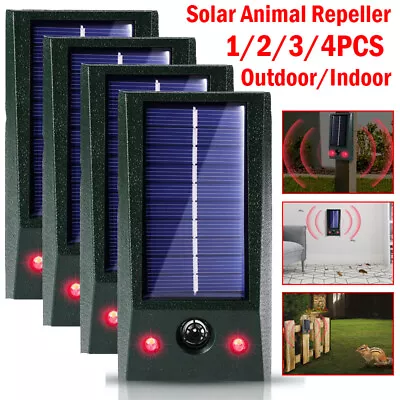 Outdoor/Indoor Solar Animal Repeller Ultrasonic Sensor Pest Bird Mice Deer Fox • $15.49