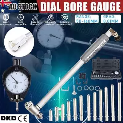 Dial Bore Gauge Hole Indicator Measuring Engine Cylinder Tool 50-160mm 0.01in • $44.99