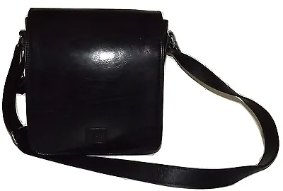 $169.95 • Buy New Valentina In Pell Italian Leather Front Flap Crossbody Tablet Bag Black