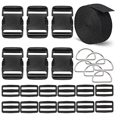 2 Inch Buckles Straps Set 6 Yards Nylon Webbing Straps With 6 Pcs Quick Side... • $18.15