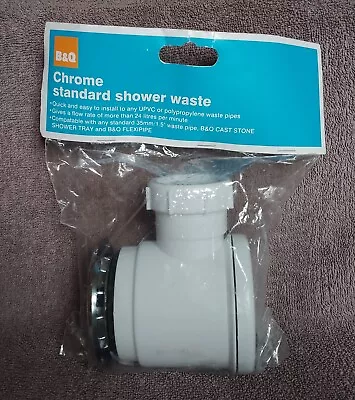B&Q Chrome Standard Shower Waste 35mm - Brand New & Free Post • £10.95