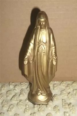 VINTAGE CATHOLIC RELIGIOUS BVM BLESSED VIRGIN MARY W SERPENT METAL STATUE FIGURE • $39.99