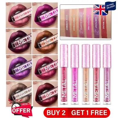 Matte Metallic Glitter & Shimmer Liquid Lipstick Waterproof Lip Gloss Lip Glaze • £3.99
