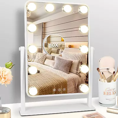 Large Hollywood Vanity Mirror With Lights 12 LEDTabletop Makeup Mirror • $29.18