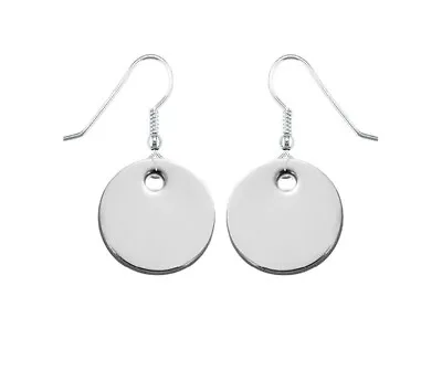 Solid Circle Earrings In Silver Perfect Ladies Gift Comes In Jewellery Gift Bag • $5.59