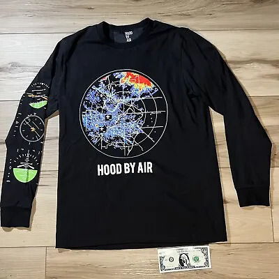 HOT Hood By Air HBA Doppler Logo Graphic Long Sleeve Shirt Mens Medium • $125