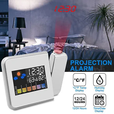 Smart Digital LED Projection Alarm Clock Temperature Time Projector LCD Display • $11.51