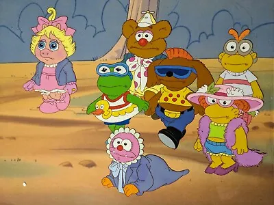 MUPPET BABIES Animation Cel Vintage Cartoons Background Disney Art 80's Lot I10 • $299