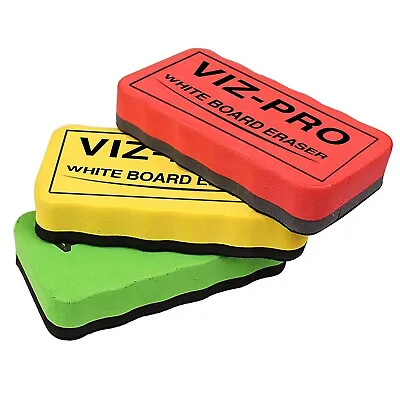 3 Pcs VIZ-PRO Magnetic Eraser For Whiteboard Dry Erase Board Marker Erasers • $6.64