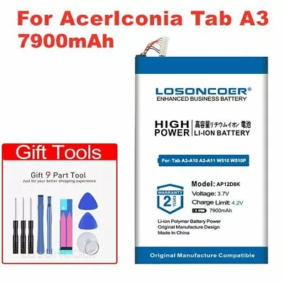 1ICP4/83/103-2 AP12D8K Battery For Acer Iconia Tab A3-A10 A3-A11 W510 W510P P3-1 • $84.61