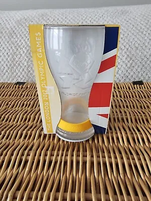 London 2012 Olympic Games Coca Cola Glass Yellow Band New Unused • £6.50