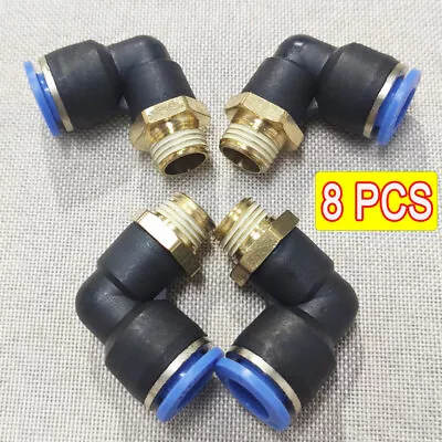 8X 3/8  OD (10mm)TubeX 1/4  NPT Pneumatic Male Elbow Push To Connect Air Fitting • $13.99