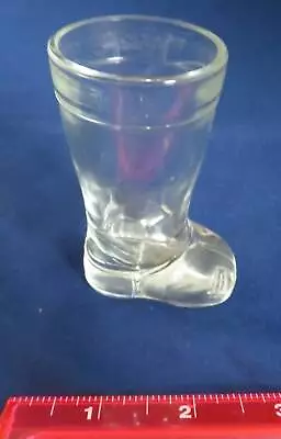 Vintage MOD DEP European Clear Shot Glass 3 1/4  Bier BOOT Shape SHOTGLASS • $9.09