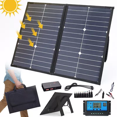 100W 12V Portable Foldable Solar Panel Kit Controller For Car/Caravan/Camping • £76.99