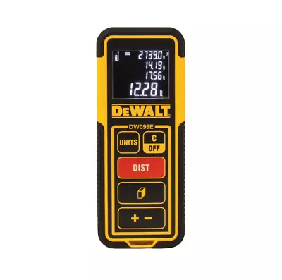 DeWalt DW099E Compact Lightweight Distance Laser Measure 30m/99ft • £48.10