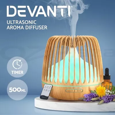 Devanti Aromatherapy Diffuser Aroma 500ml Air Humidifier Essential Oil • $39.95