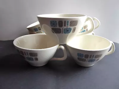 5 Temporama Vintage MCM 2-1/4  Atomic Flat Cups Canonsburg Pottery! • $7