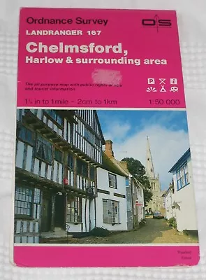 Ordinance Survey Landgranger 167 Chelmsford Harlow & Surrounding Area • £0.99