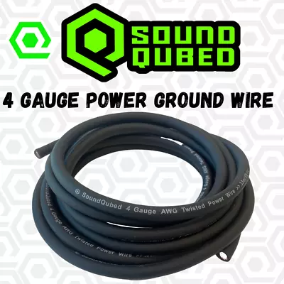 4 Gauge Black AWG CCA Power Ground Wire Car Audio Soundqubed • $17.95